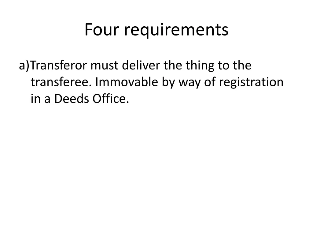 four requirements