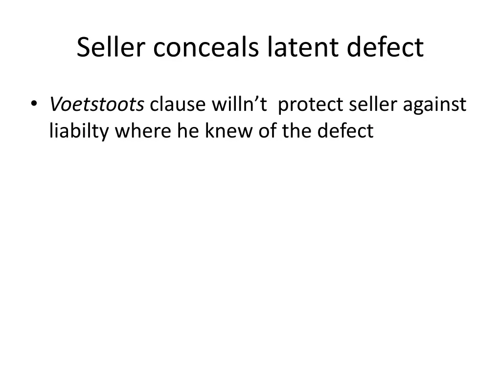 seller conceals latent defect