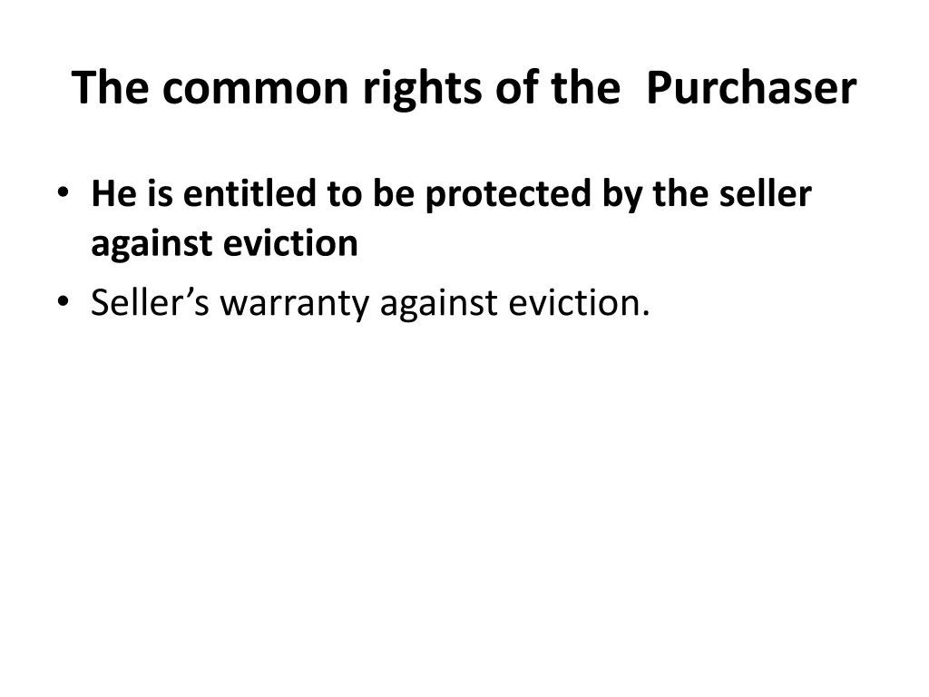 the common rights of the purchaser 2