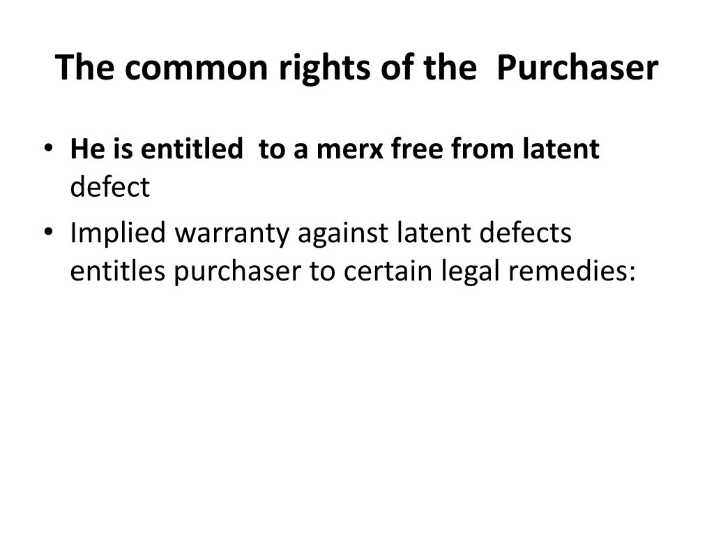 the common rights of the purchaser 3