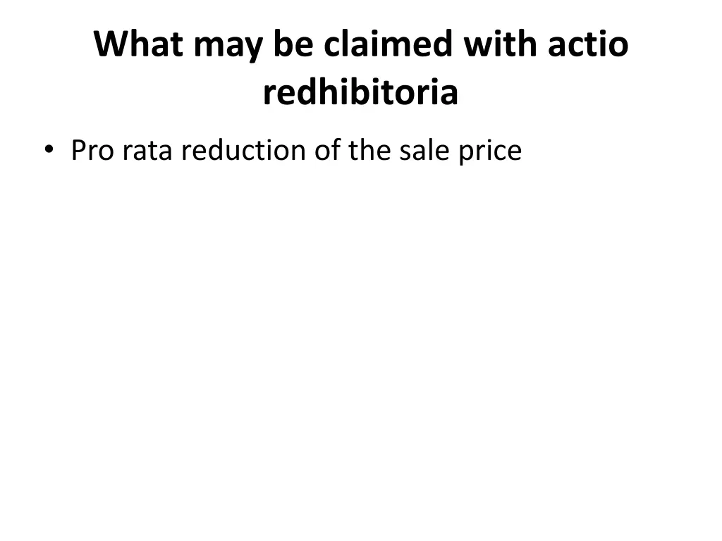 what may be claimed with actio redhibitoria