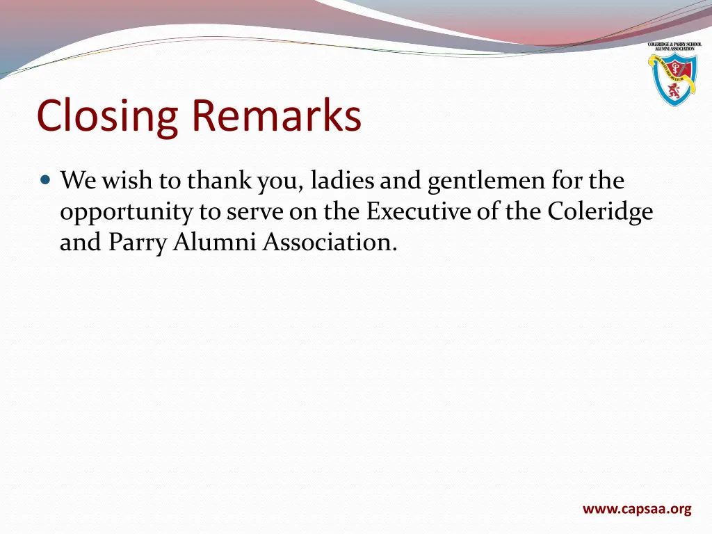closing remarks