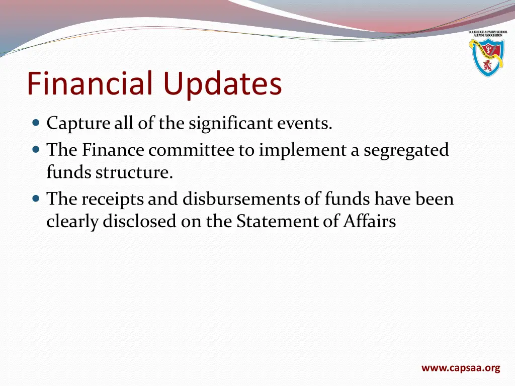 financial updates