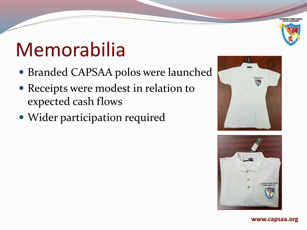 memorabilia branded capsaa polos were launched