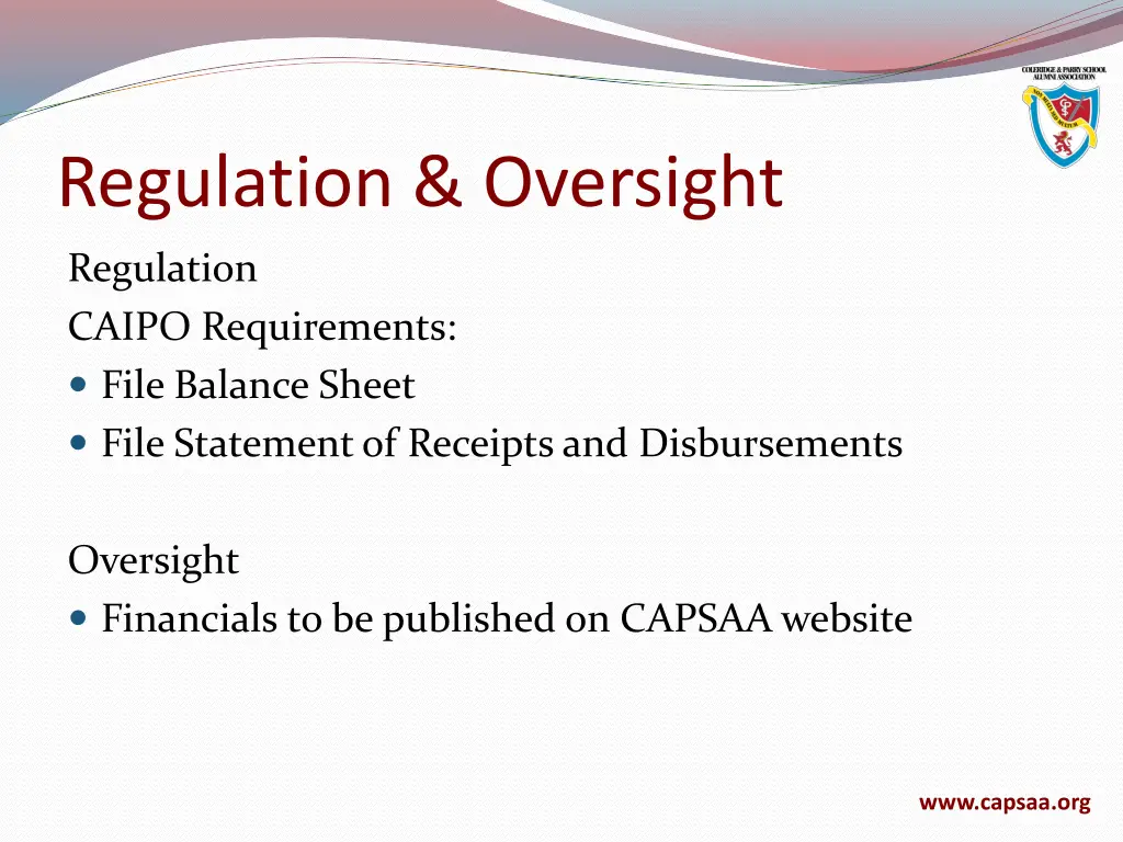 regulation oversight