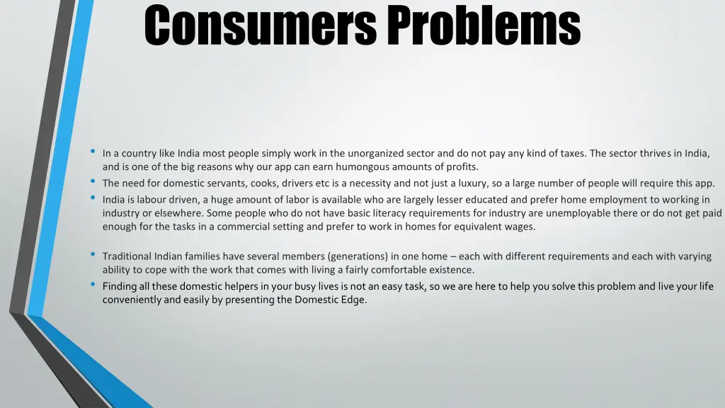 consumers problems