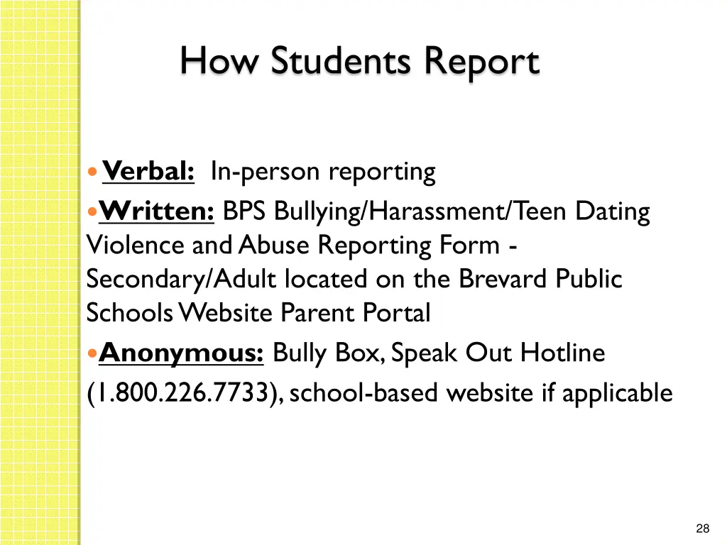 how students report