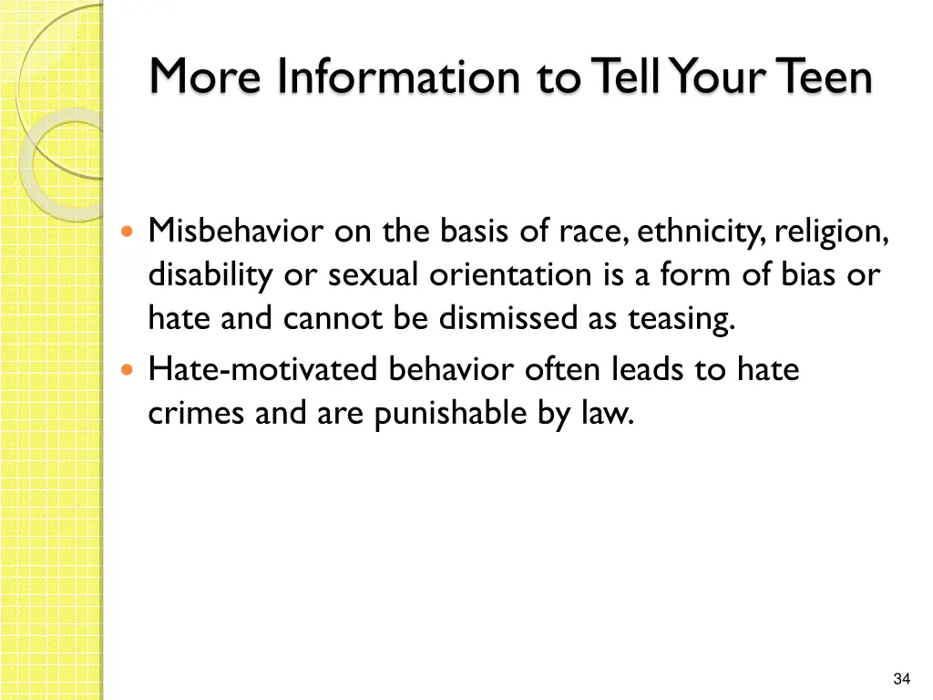 more information to tell your teen