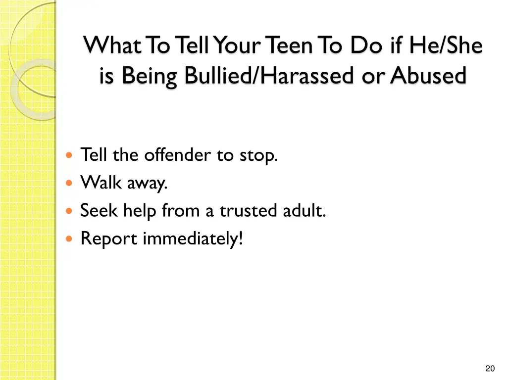 what to tell your teen to do if he she is being