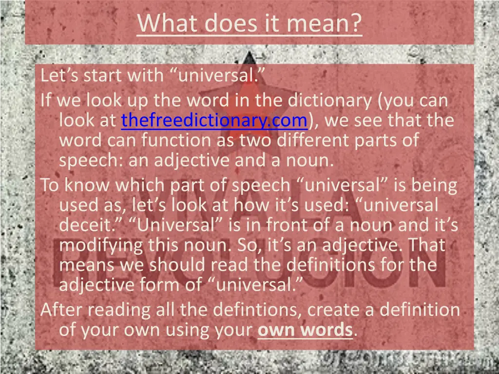 what does it mean 1