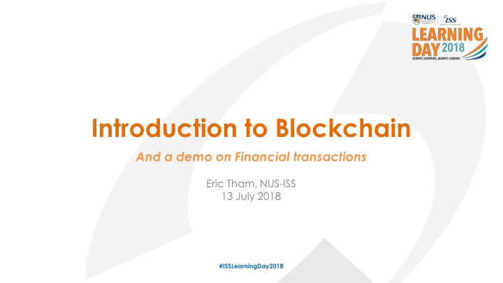 introduction to blockchain and a demo