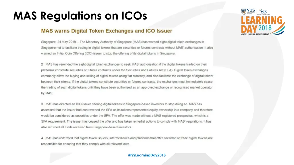 mas regulations on icos
