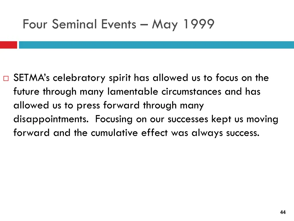 four seminal events may 1999 6