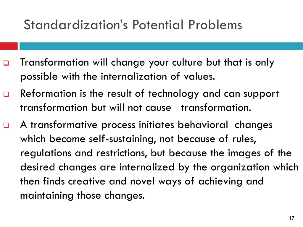 standardization s potential problems 1