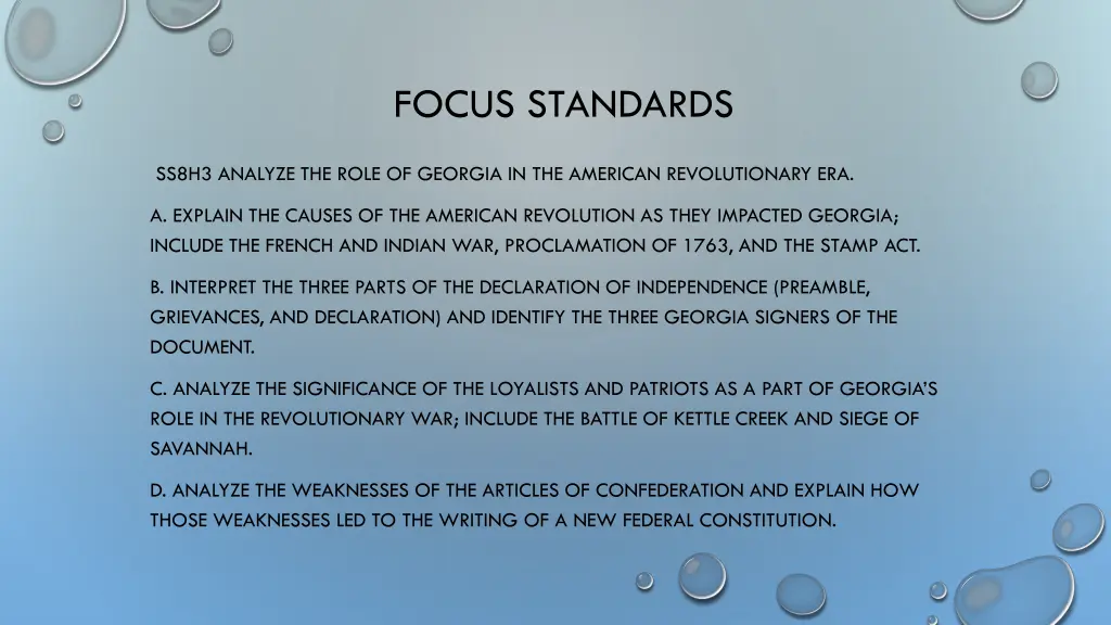 focus standards