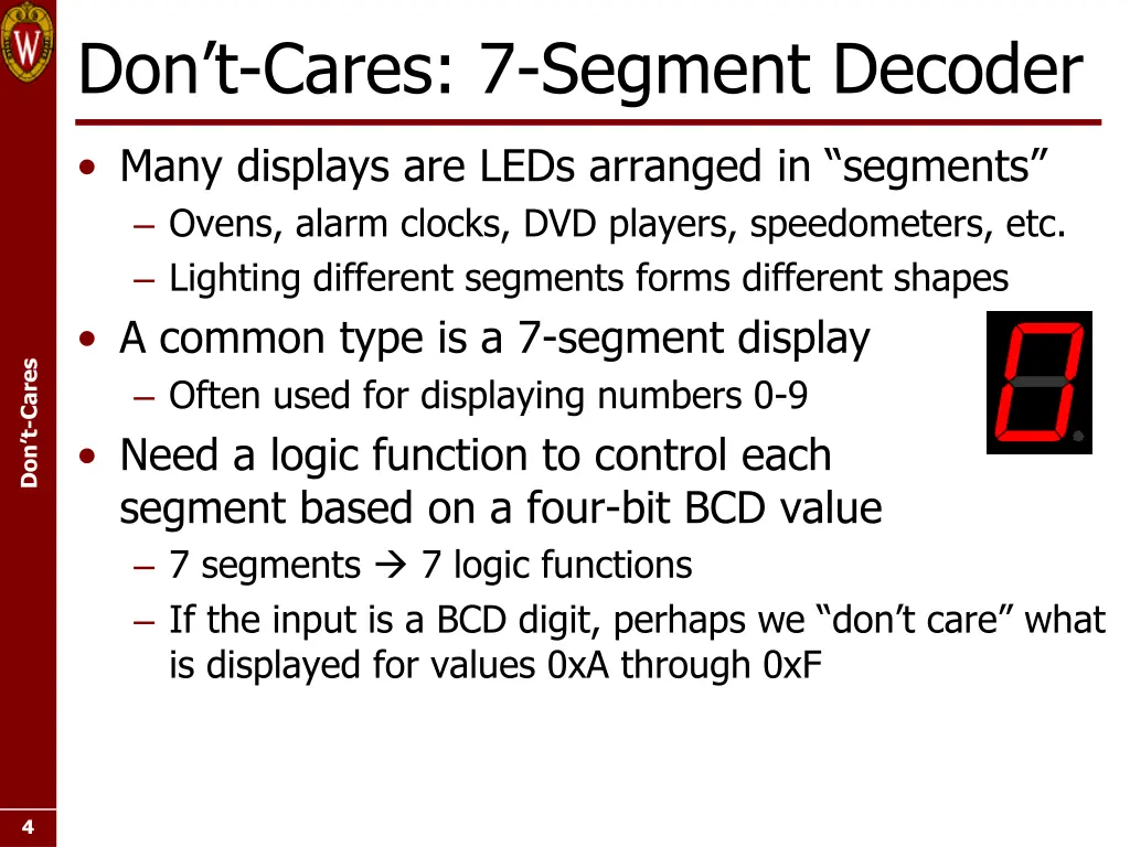 don t cares 7 segment decoder
