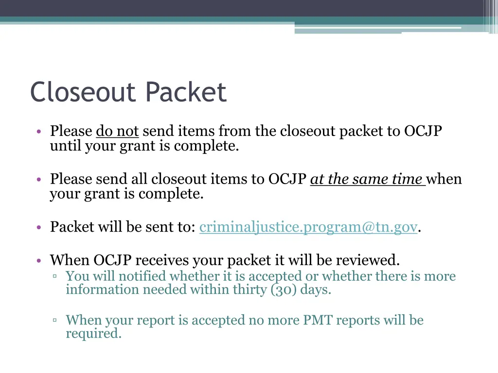 closeout packet 2