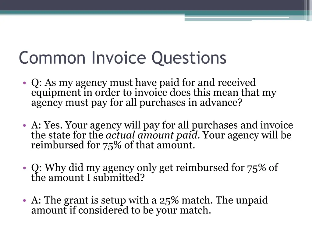 common invoice questions
