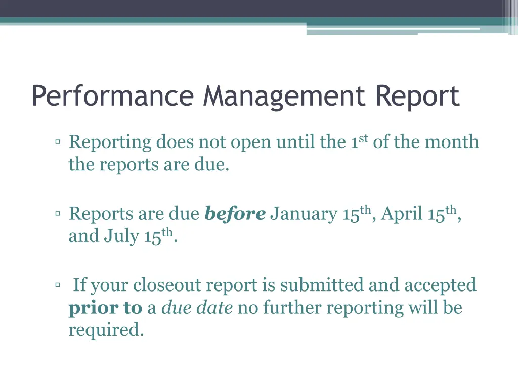 performance management report 1