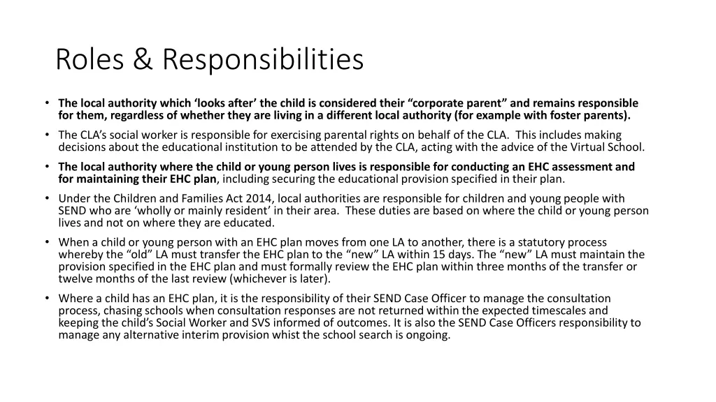 roles responsibilities