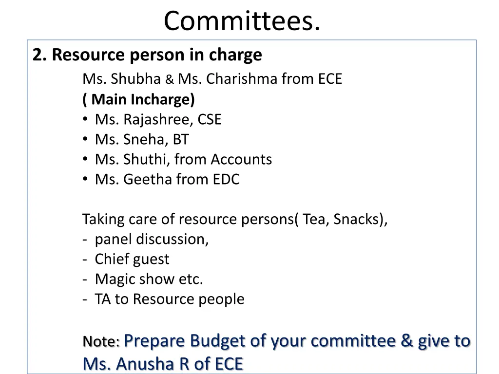 committees 1