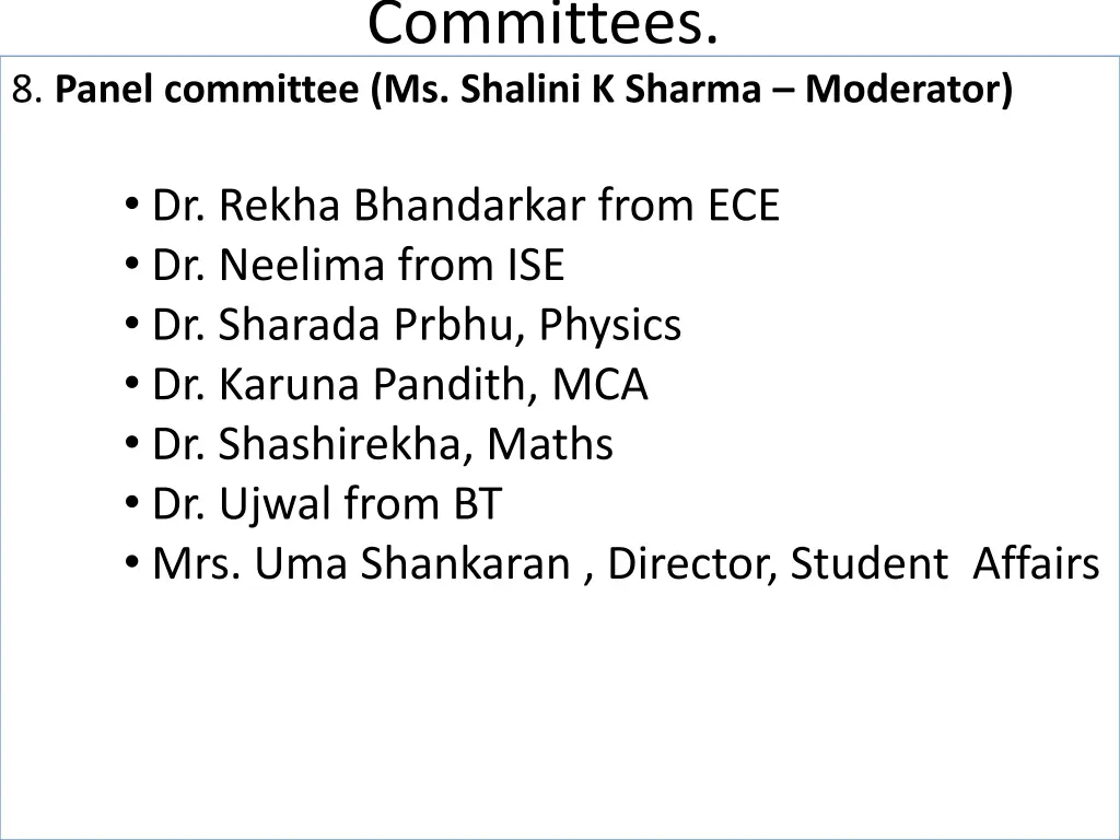committees 7