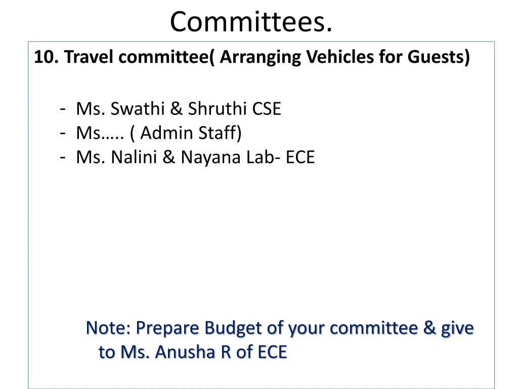 committees 9