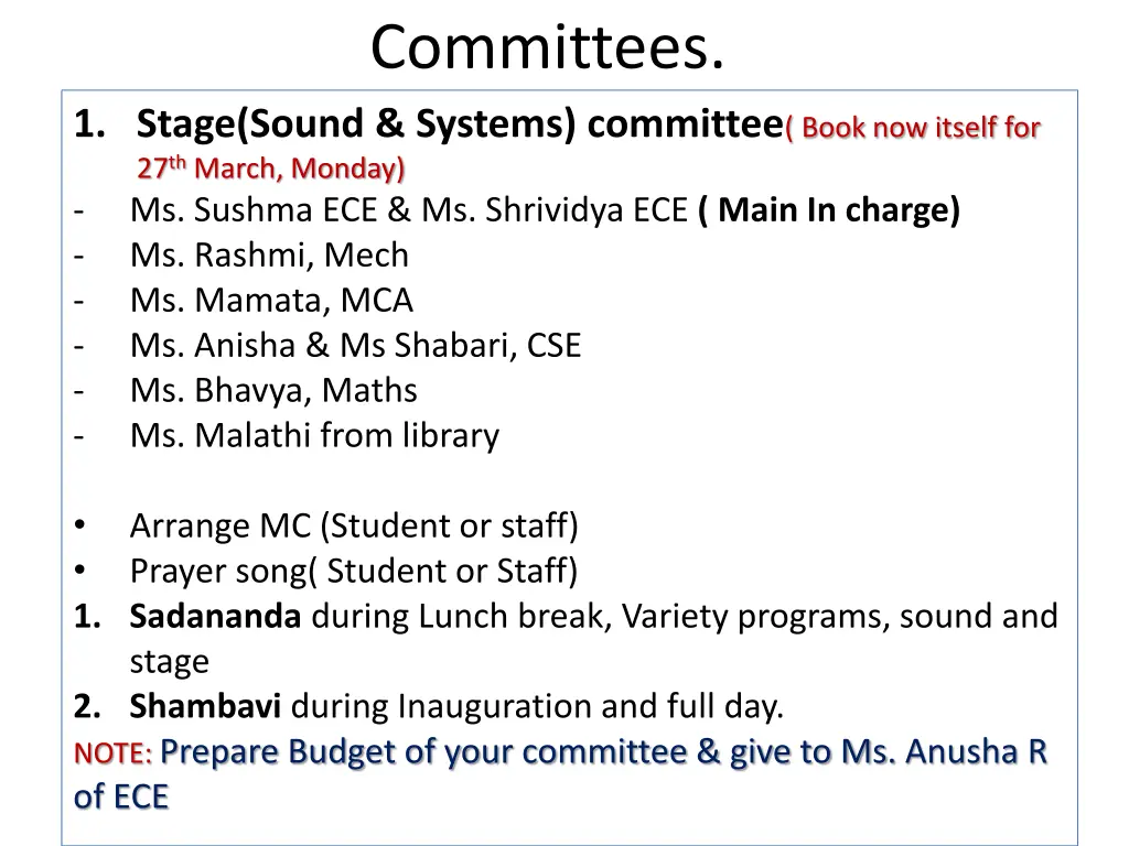 committees