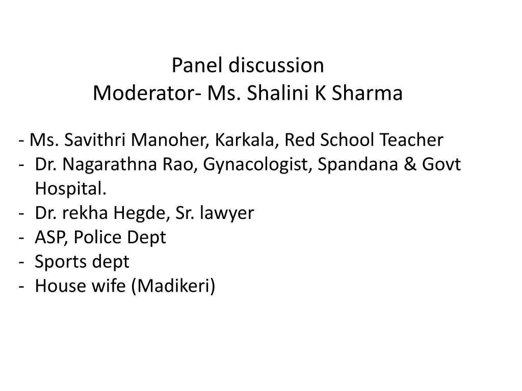 panel discussion
