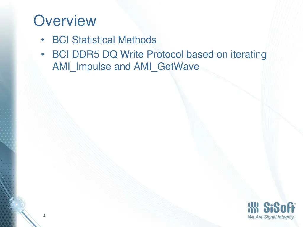 overview bci statistical methods bci ddr5
