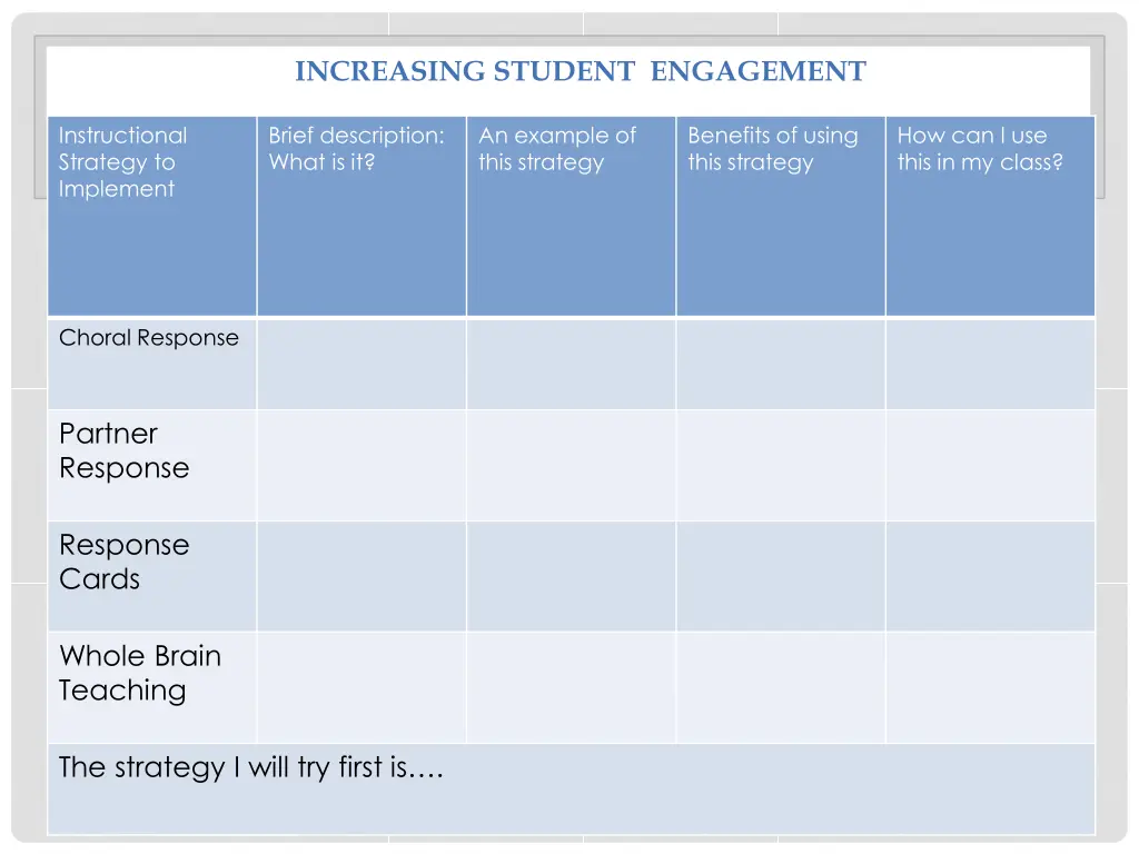 increasing student engagement
