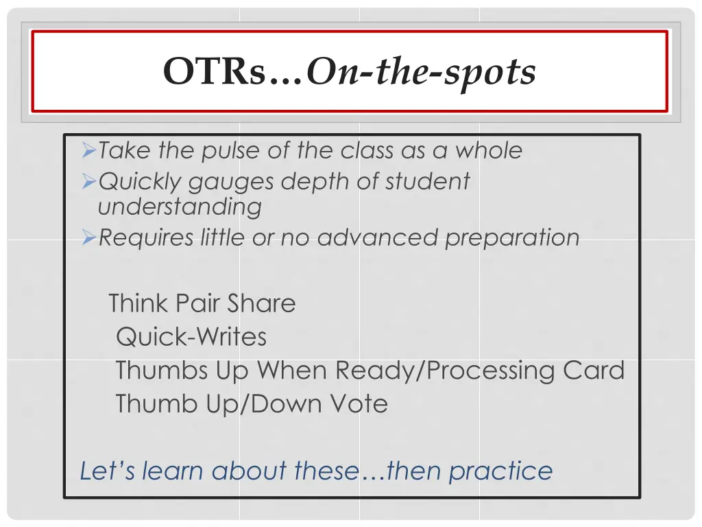 otrs on the spots