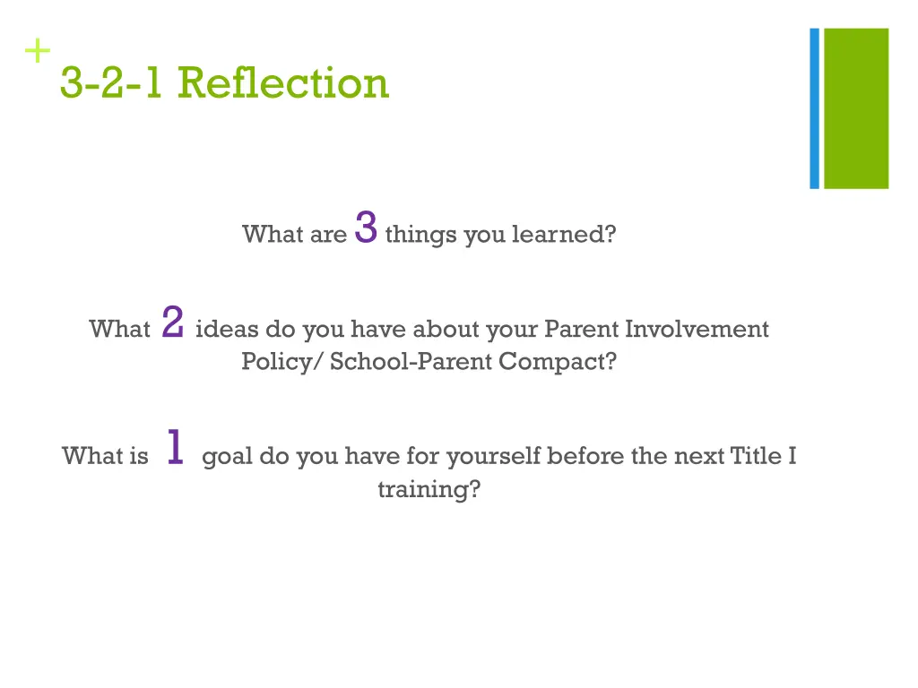 3 2 1 reflection