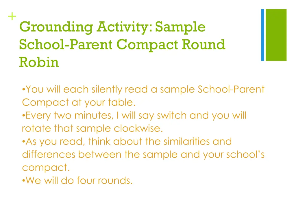grounding activity sample school parent compact