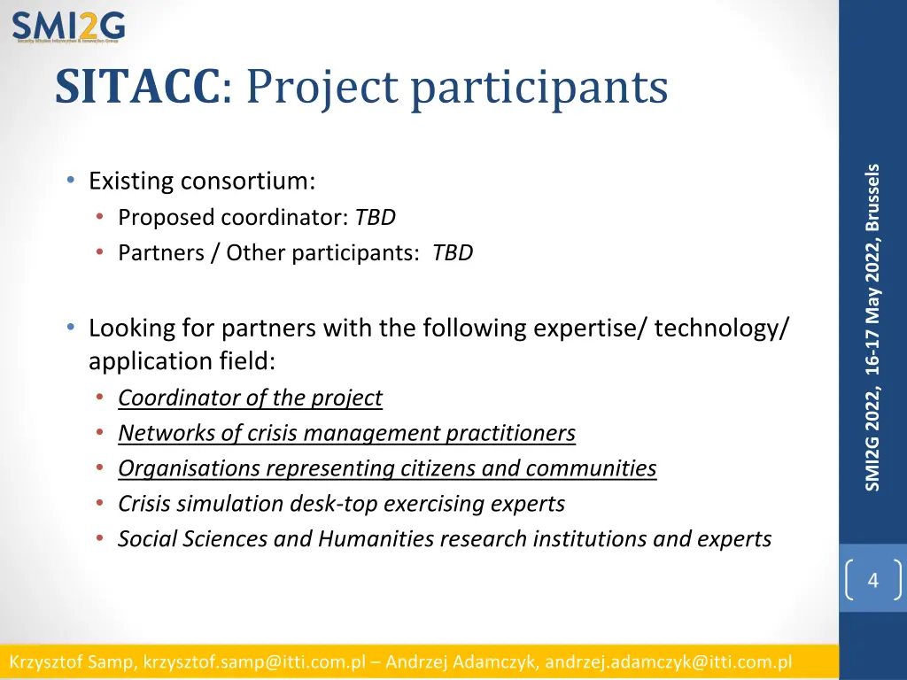 sitacc project participants
