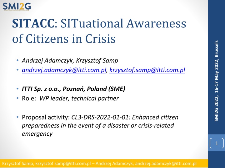 sitacc situational awareness of citizens in crisis