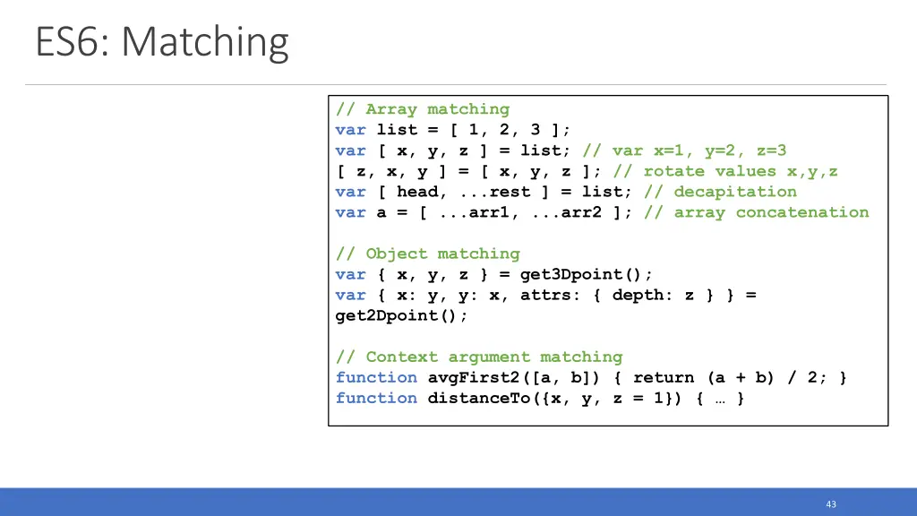 es6 matching