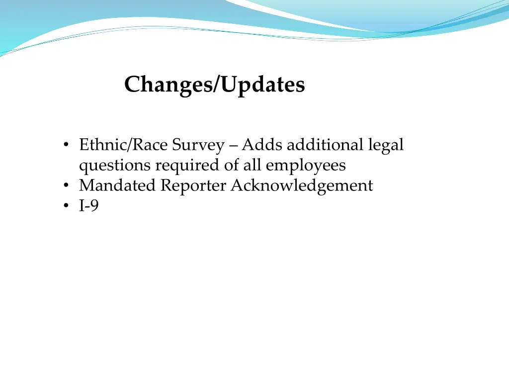 changes updates