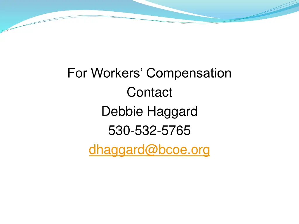 for workers compensation contact debbie haggard