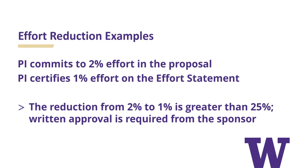 effort reduction examples 1