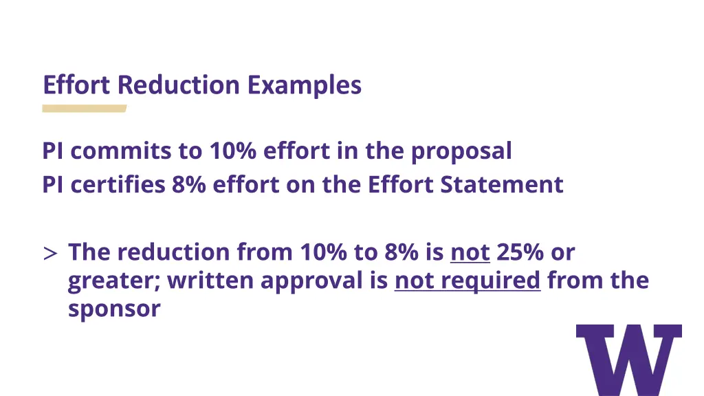 effort reduction examples 2