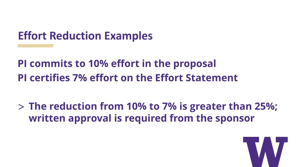 effort reduction examples