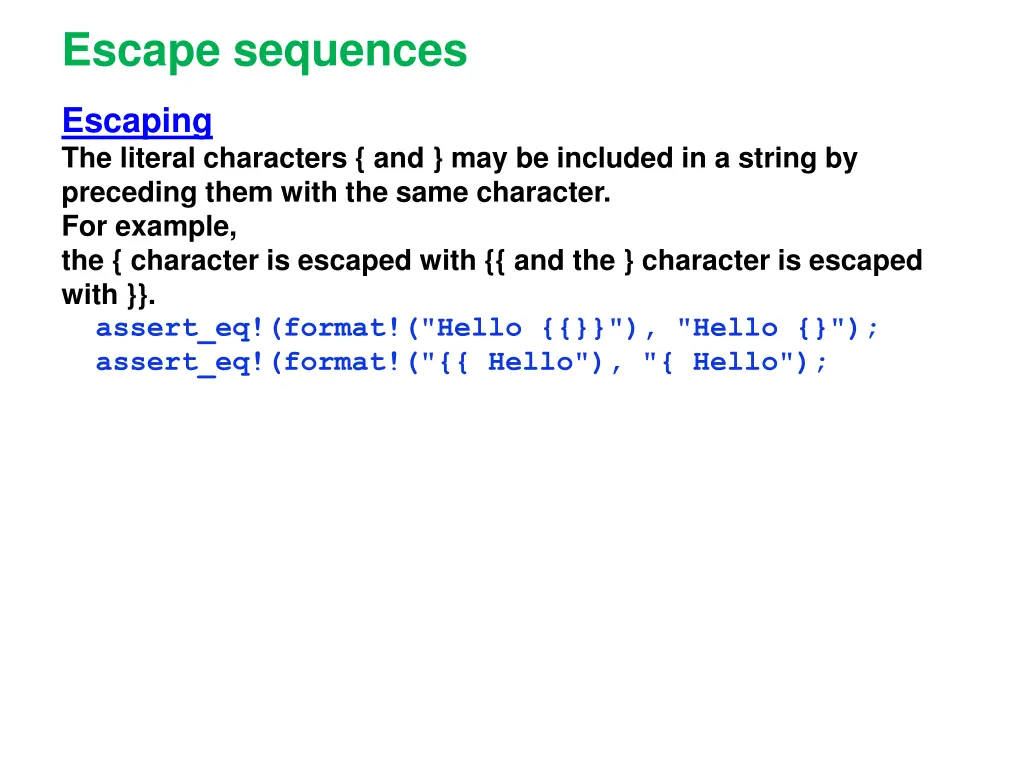 escape sequences
