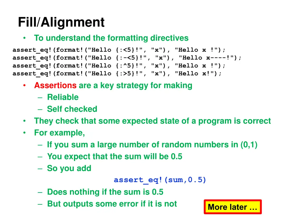 fill alignment to understand the formatting