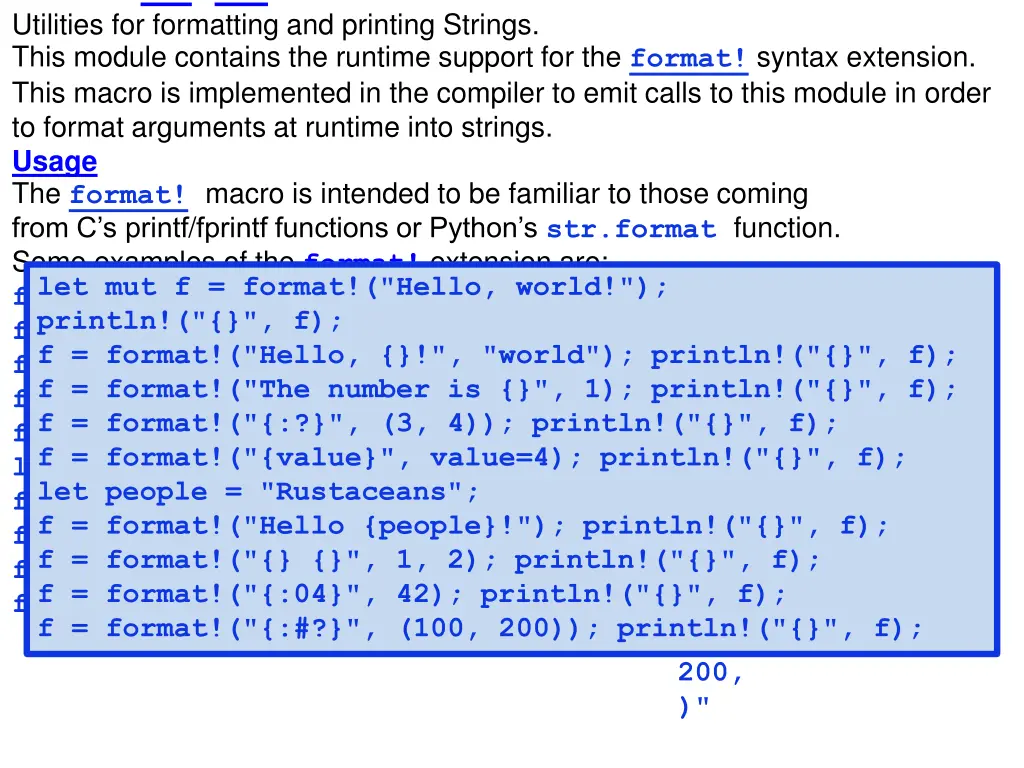 module std fmt utilities for formatting 2