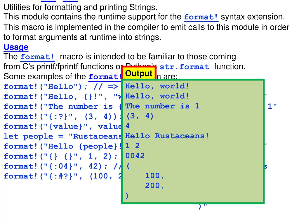 module std fmt utilities for formatting 3