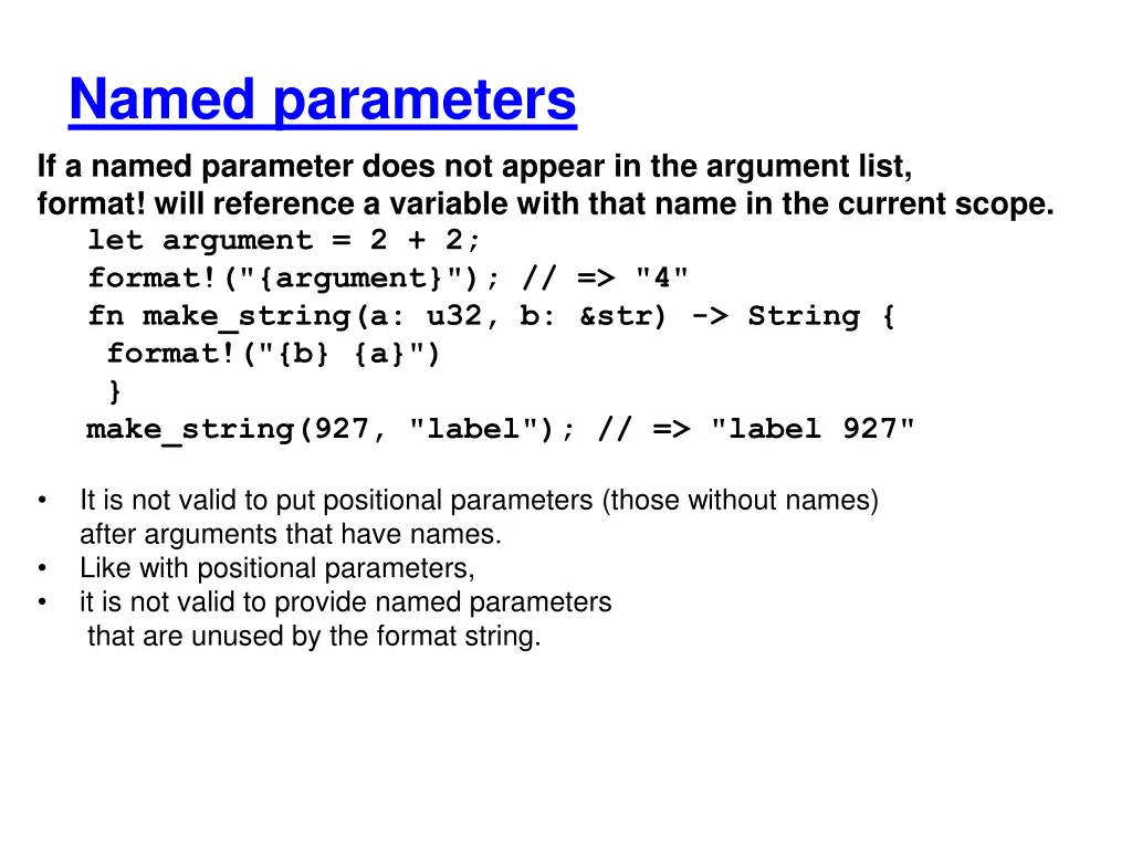 named parameters if a named parameter does