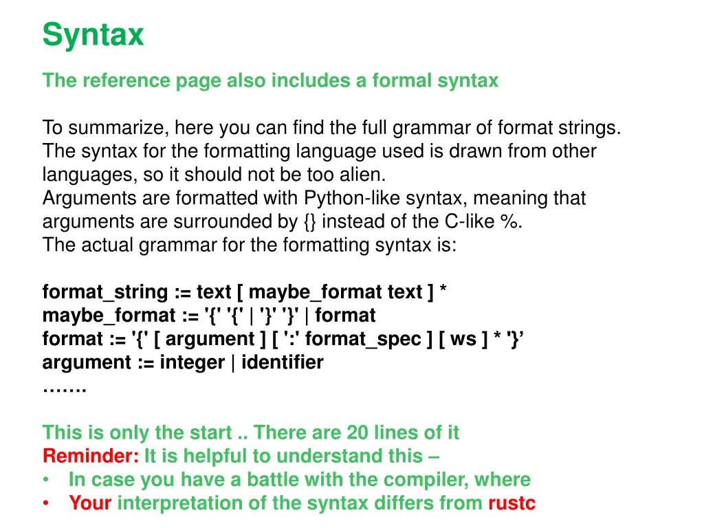 syntax
