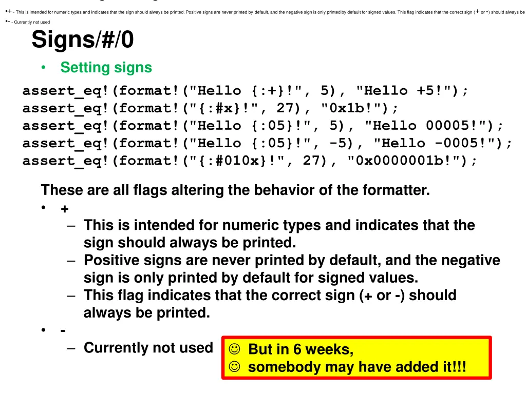 these are all flags altering the behavior