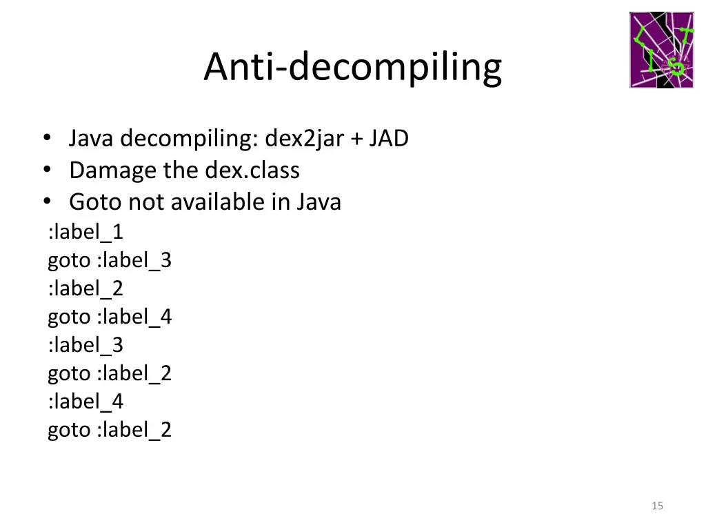 anti decompiling